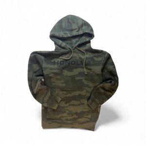 Honolulu Surf Men's Green and Khaki Hoodie Size small